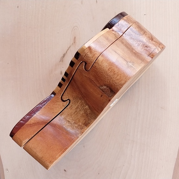 Wooden Hand Crafted Music Note Piano Keyboard Puzzle Box - Picture 2 of 8